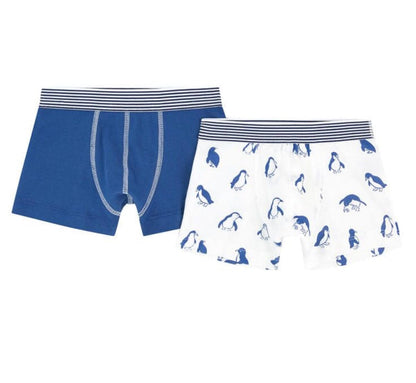 Petit Bateau Clothing / Underwear 2Y Pack of 2 Boxers Blue Penguin