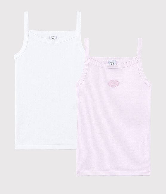 Petit Bateau Clothing / Underwear 2Y Pink Pinstriped Organic Cotton Undershirt - 2-PACK