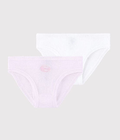 Petit Bateau Clothing / Underwear 2Y Pink Pinstriped Organic Cotton Underwear - 2-Pack