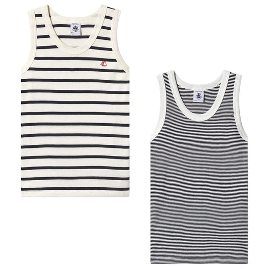 Petit Bateau Clothing / Underwear 2Y Set of 2 Striped Tank Tops