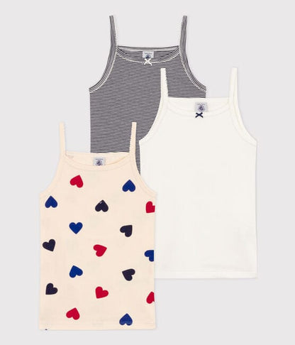 Petit Bateau Clothing / Underwear 2Y Three-Heart Undershirts - 3-Pack