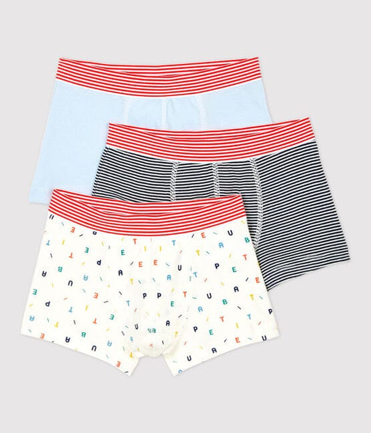 Petit Bateau Clothing / Underwear 3Y Letters and Stippes Boxer Shorts - 3-Piece Set