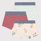 Petit Bateau Clothing / Underwear Set of 3 Boxers with Glow-in-the-dark Pair
