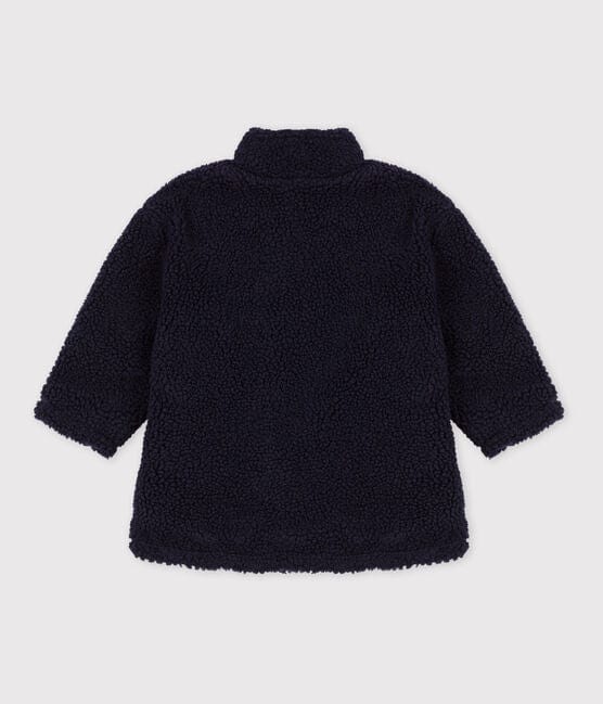 Petit Bateau Outerwear Baby Navy Recycled Faux Fur Jacket