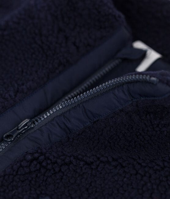 Petit Bateau Outerwear Navy Recycled Faux Fur Jacket