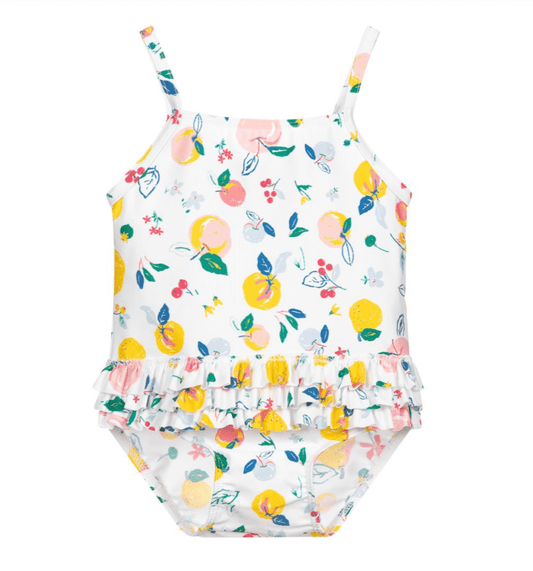 Petit Bateau Swimwear White Multicolour One-piece Swimsuit