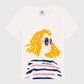 Petit Bateau Tops White Short Sleeve T-shirt with Summer Girl
