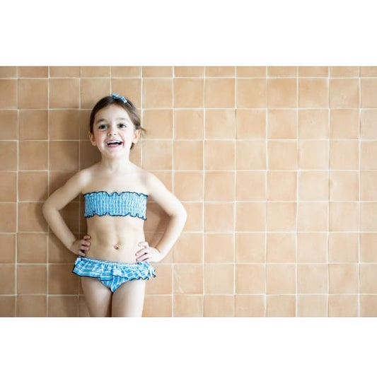 Piccolo Made in Italy Clothing / Swimwear 3Y Piccolo Bikini, Ischia Blue Stripe