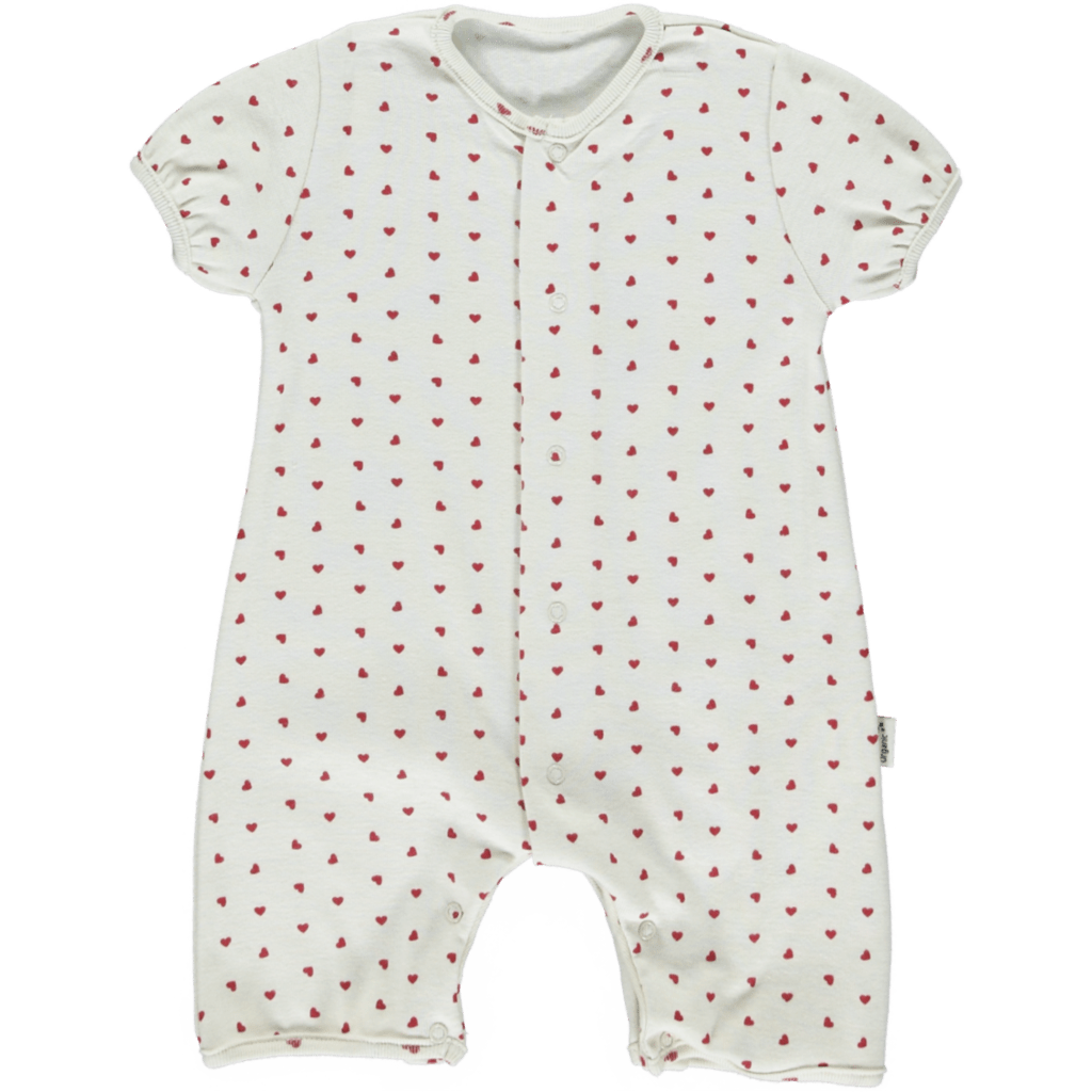 Poudre Organic Clothing / Onesies 1M Poudre Organic Short-Sleeve Jumper - Red Hearts