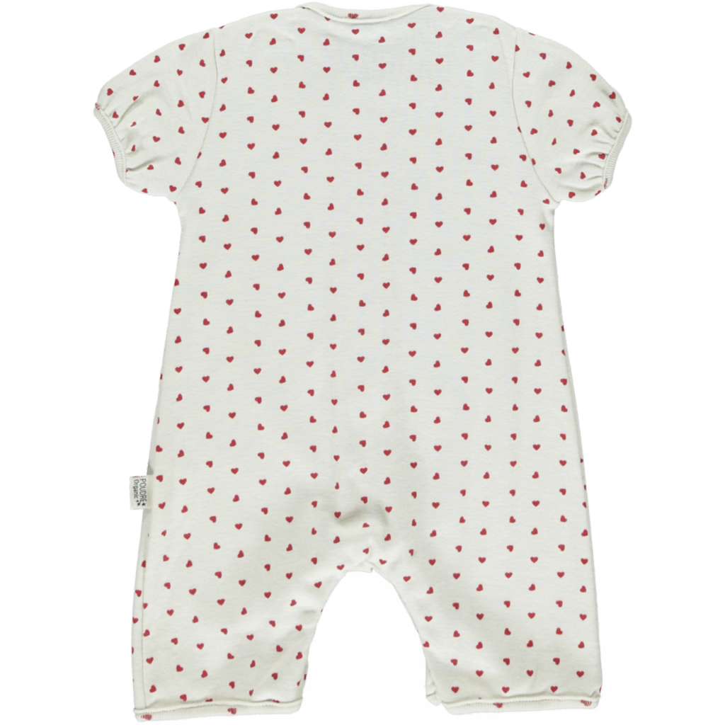 Poudre Organic Clothing / Onesies Poudre Organic Short-Sleeve Jumper - Red Hearts