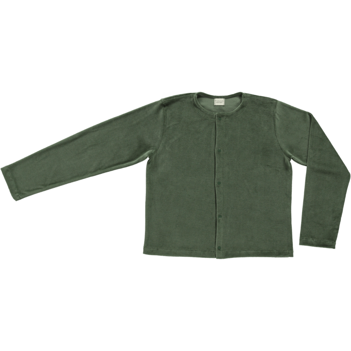 Poudre Organic Clothing / Tops 10Y Camomille Velvet Cardigan - Forest Green