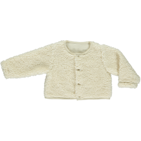 Poudre Organic Clothing / Tops 24M Taro Faux-Fur Light Jacket - Almond Milk