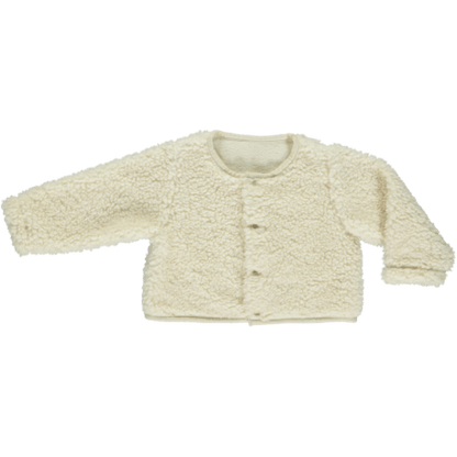 Poudre Organic Clothing / Tops 24M Taro Faux-Fur Light Jacket - Almond Milk