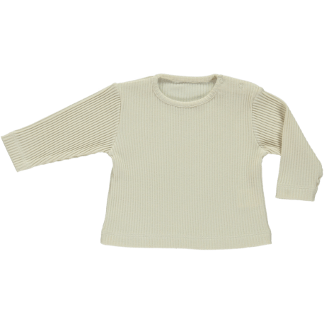 Poudre Organic Clothing / Tops 3M Olive Ribbed T-shirt - Almond Milk