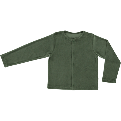 Poudre Organic Clothing / Tops 4Y Camomille Velvet Cardigan - Forest Green