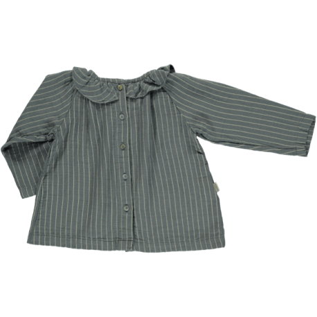 Poudre Organic Clothing / Tops Charme Blouse - Stormy Weather Stripes