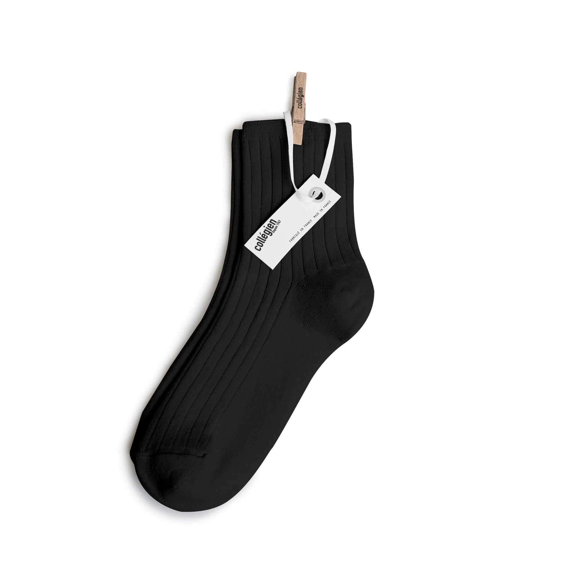 Collegien Socks 18/20 La Mini Ribbed Short Socks - Carbon Black
