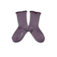 Collegien Socks Delphine Lettuce Trimmed Ribbed Socks - Japanese Wisteria