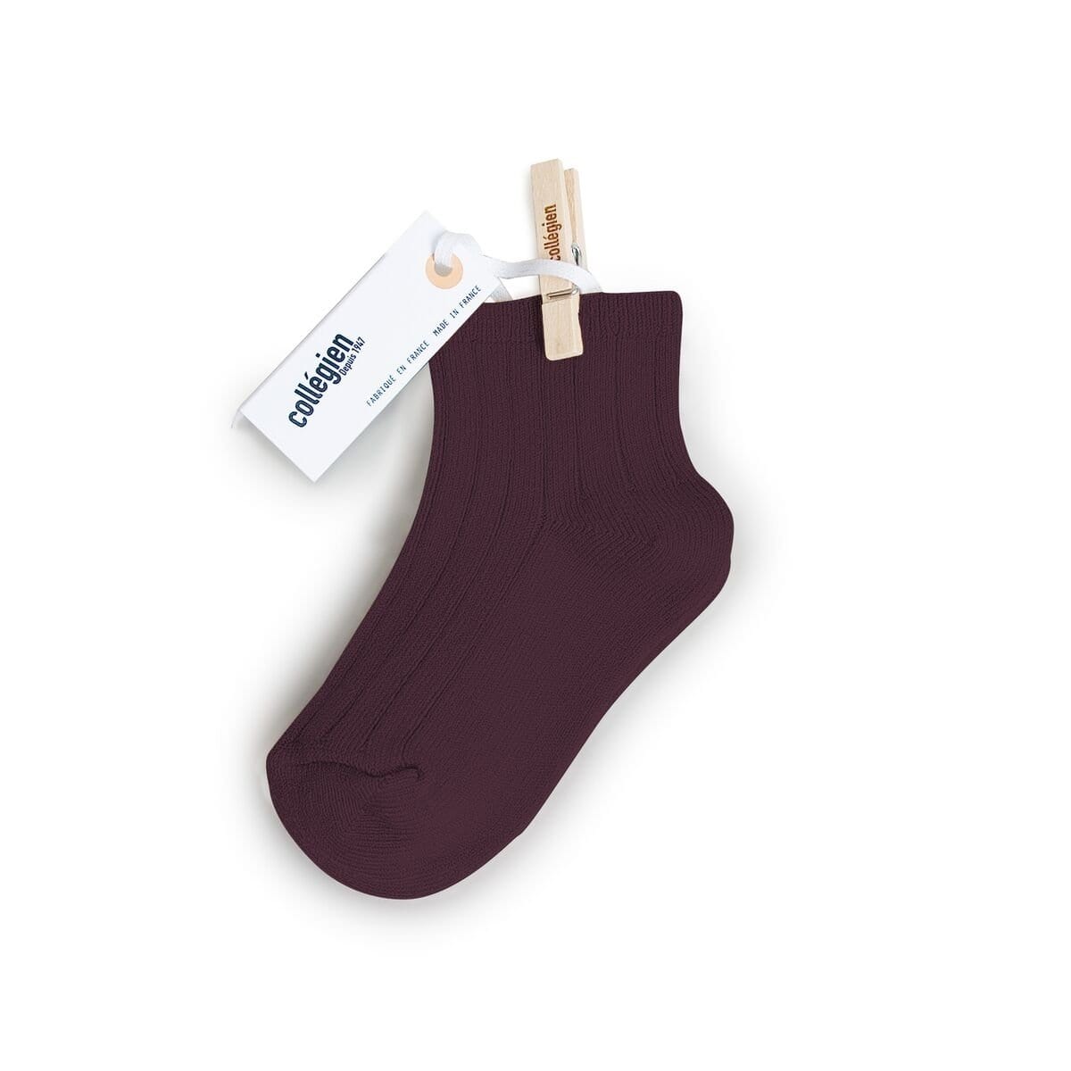 Collegien Socks La Mini Ribbed Short Socks - Aubergine