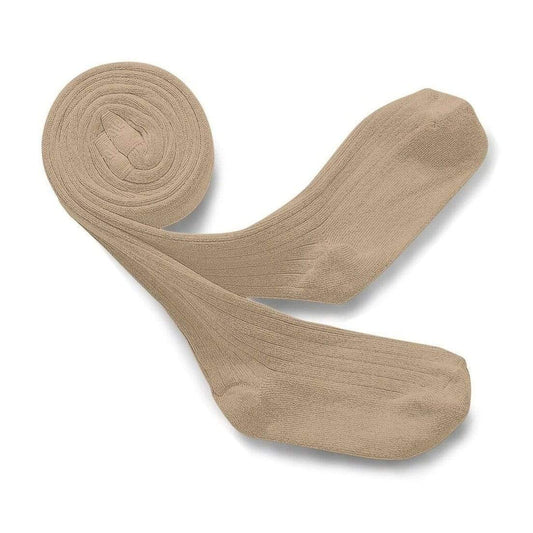 Collegien Tights 0-3m Louise Ribbed Tights - Taupe