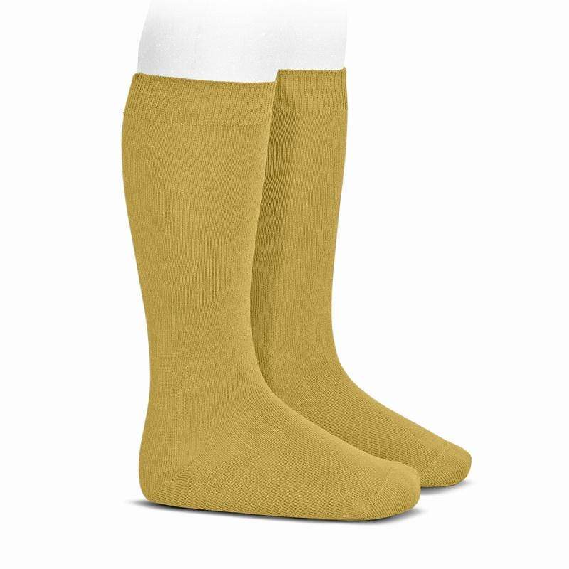 Condor Socks Basic Plain Knit Knee-high Socks - Mustard (Rescues)