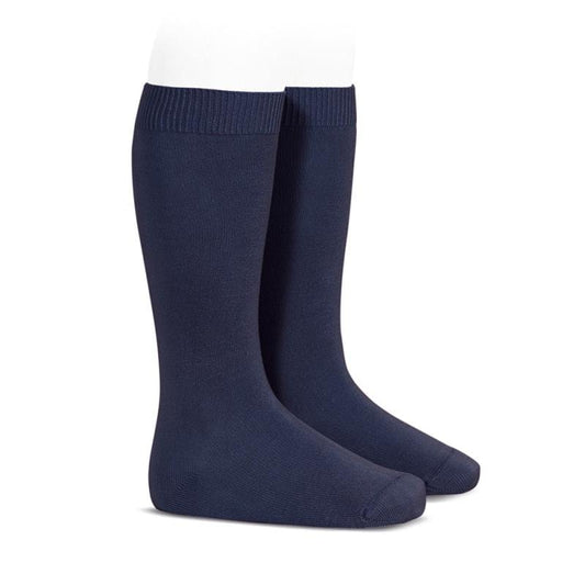 Condor Socks Basic Plain Knit Knee-high Socks - Navy Blue (Rescues)