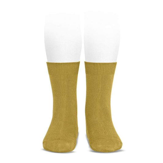 Condor Socks Basic Plain Knit Short Socks - Mustard (Rescues)