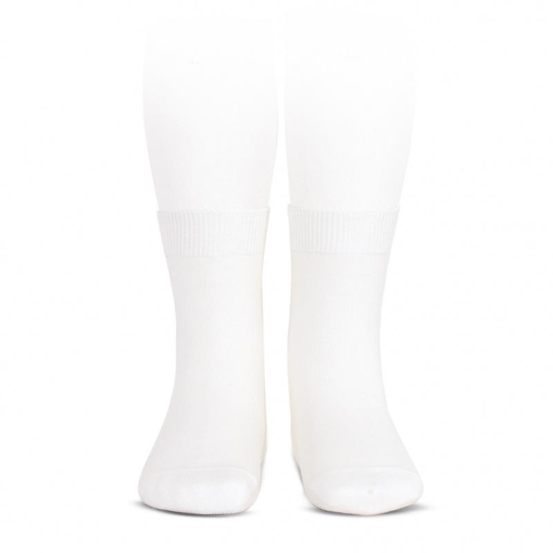 Condor Socks Basic Plain Knit Short Socks - White (Rescues)