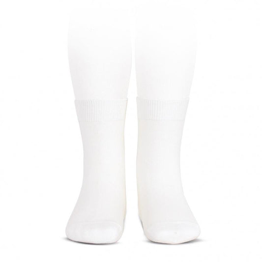 Condor Socks Basic Plain Knit Short Socks - White (Rescues)