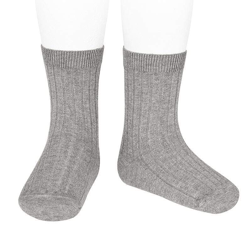 Condor Socks Basic Rib Knit Short Socks - Aluminum (Rescues)