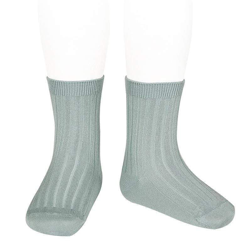 Condor Socks Basic Rib Knit Short Socks - Dry Green (Rescues)