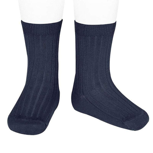 Condor Socks Basic Rib Knit Short Socks - Navy Blue (Rescues)