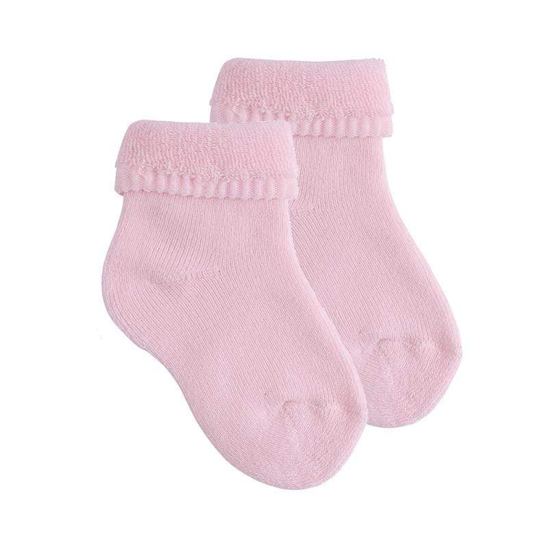 Condor Socks Terry Bootie Socks with Folded Cuff - Pink (Rescues)