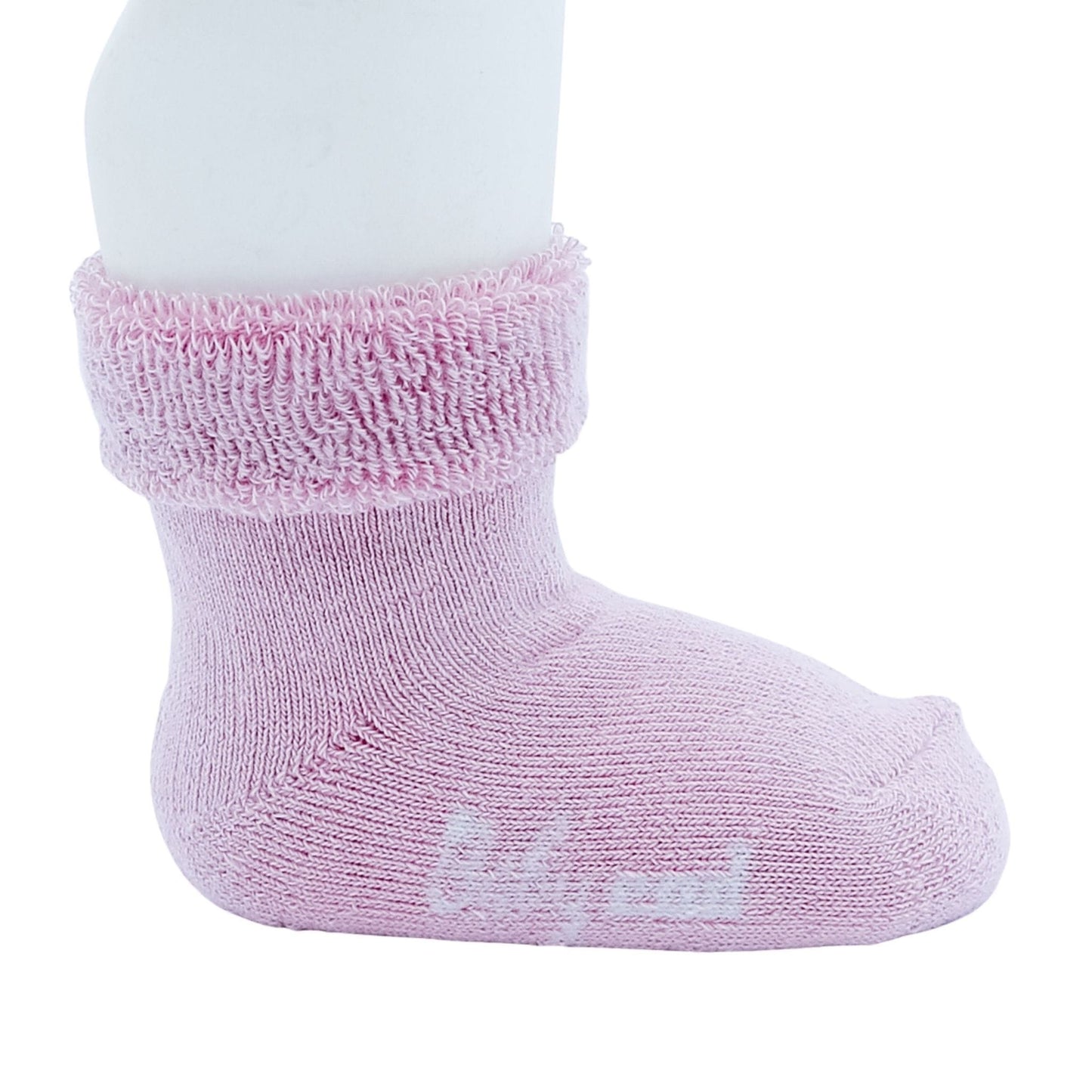 Condor Socks Terry CND Bootie Socks with Folded Cuff - Pale Pink (Rescues)