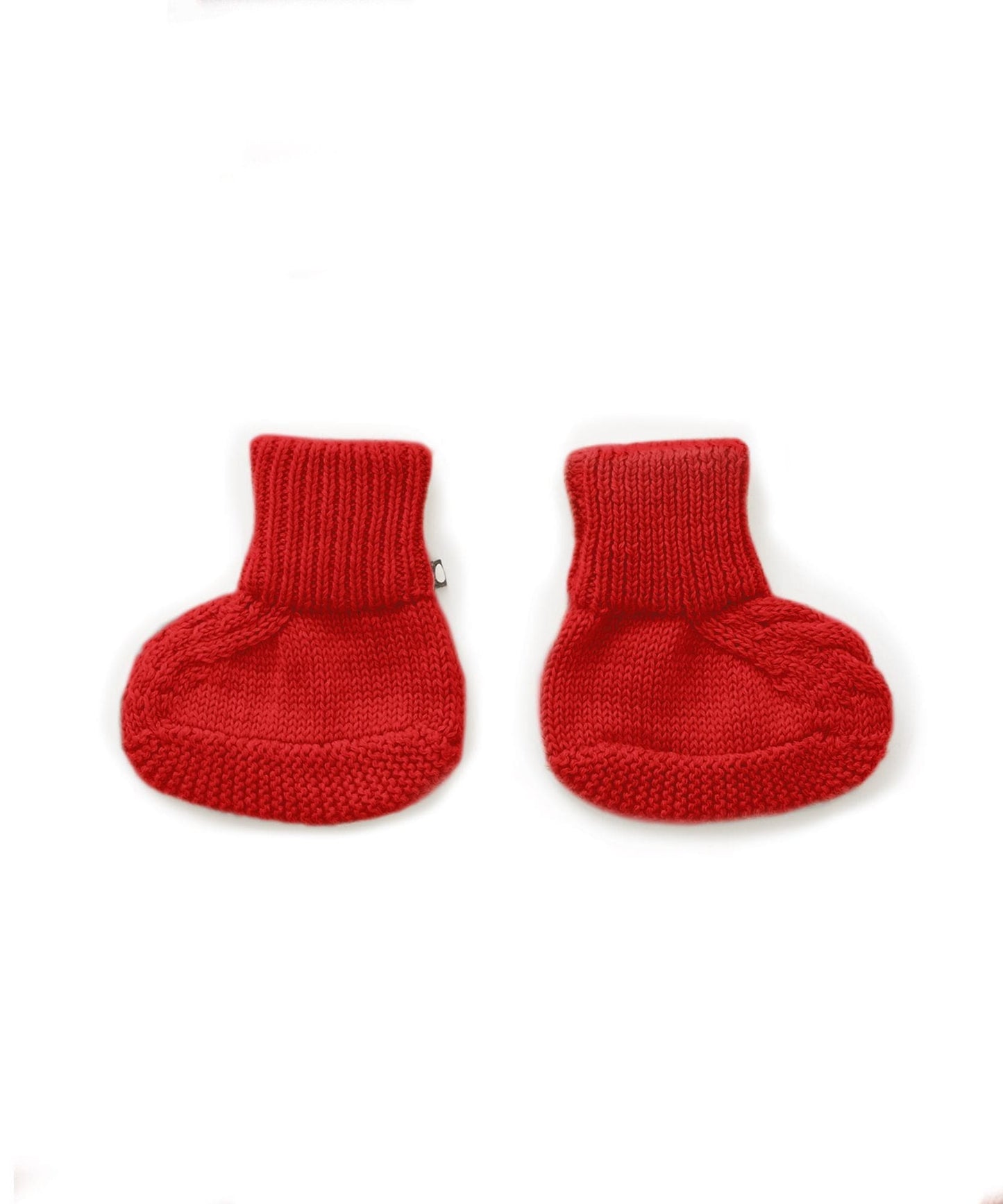 Oeuf Booties Cable Knit Booties - Scarlet
