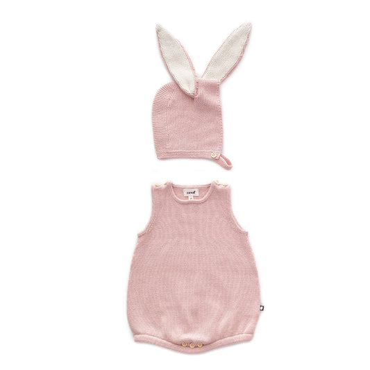 Oeuf Romper Bunny Romper Set - Light Pink/Rabbit