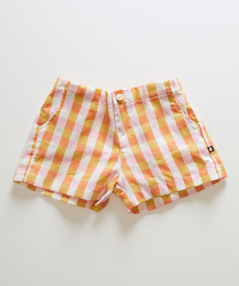 Oeuf Shorts Shorts - Papaya/Gingham