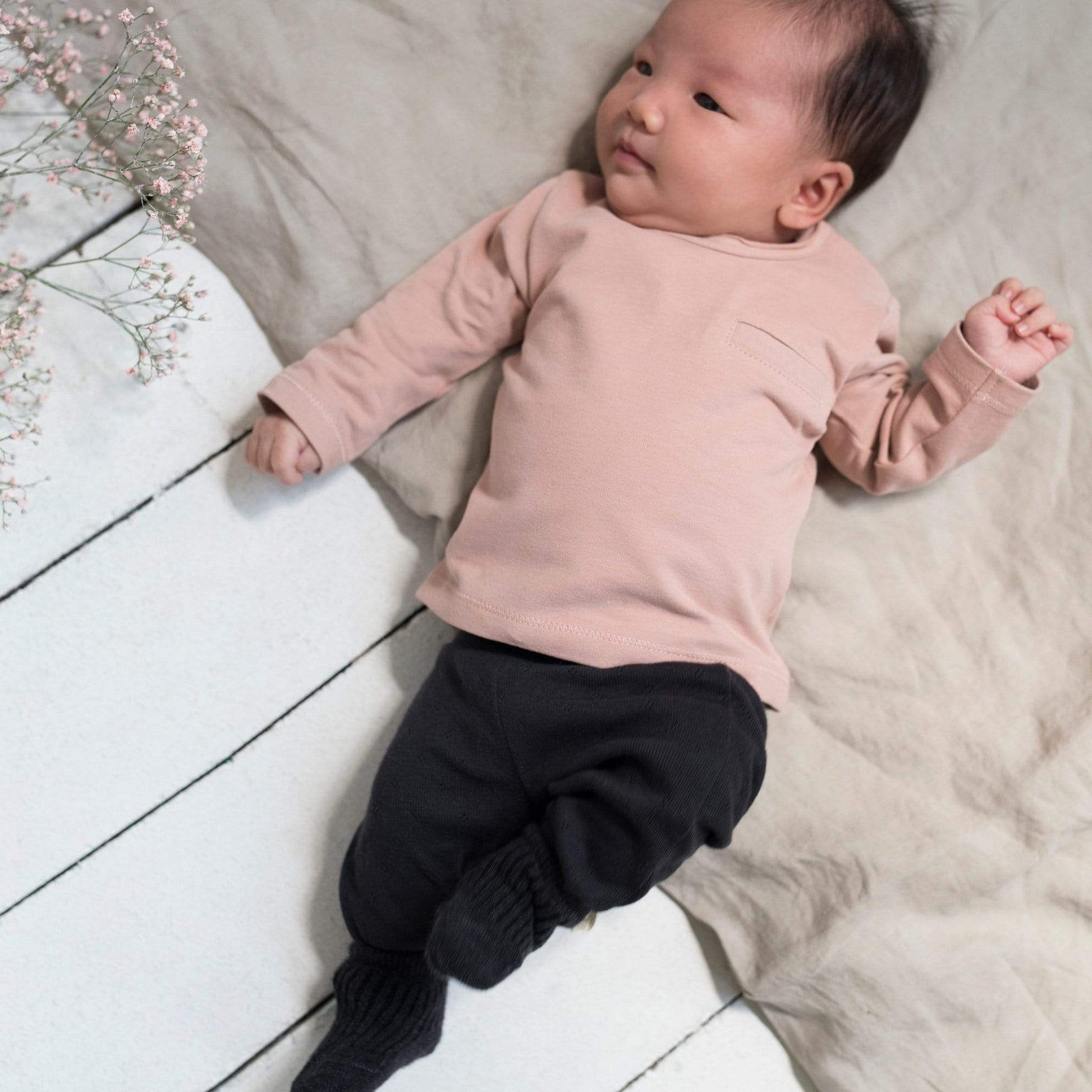 Phil&Phae Leggings Baby Leggings Pointelle - Charcoal