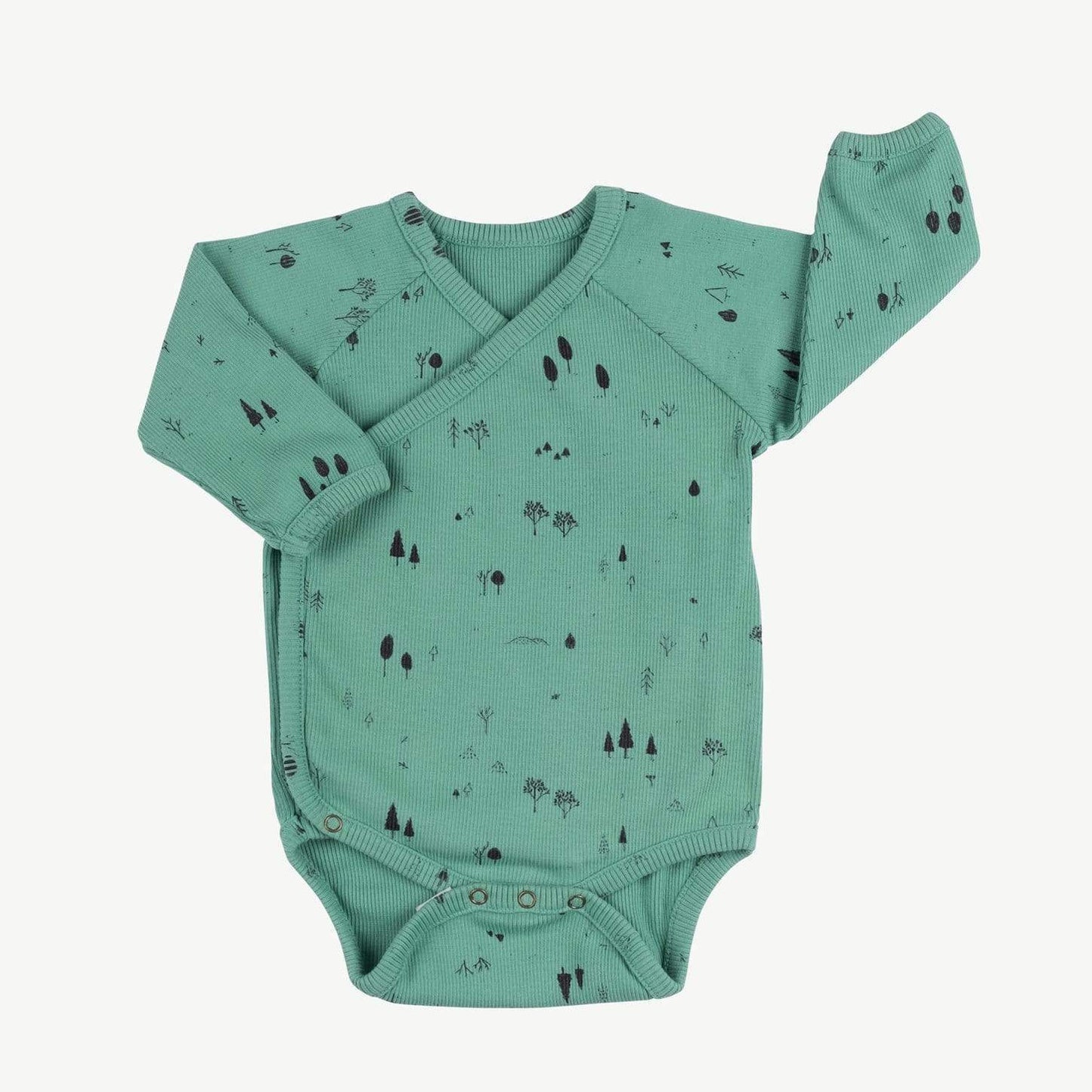 Red Caribou Onesie Rib Onesie - The Woods - Malachite Green