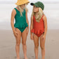 Summer and Storm Swimwear The Frill One Piece - Retro Green